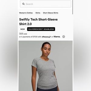 Lululemon Swiftly Tech Short-Sleeve Gray